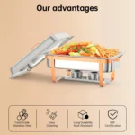 4 6 Packs Chafing Dishes for Buffet Stainless Steel Chafers and Buffet Warmers Sets, Rectangle Catering Food Warmers for Kitchen - Image 5