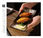Japanese Cuisine Strip Sushi Plate, Restaurant Ceramic, Long Platter Dessert Plate, Household Tableware – top view