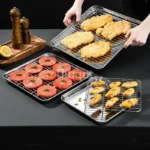 Golden Square Stainless Steel Food Service Tray plate set Nonstick Bakeware Fruit Cookie Bread Plate Kitchen Storage Container - Image 38