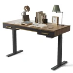 Mid Century Modern Standing Desk with 3 Drawers, 55 x 26 Inches Whole-Piece Sit Stand Up Desk for Home Office,,Customized