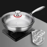 Titanium frying pan uncoated household fried egg fried steak pan thickened soldering pan gas stove induction cooker