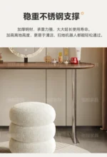 Modern white dressing table with LED mirror and storage drawers