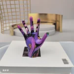 Graffiti Hand Gesture Statue Modern Art Colorful Hand Resin Figurine Finger Model for Home Desktop Office Decor – styled in