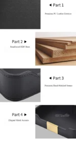 PU Leather Desk Organizer Tray for Key Wallet Electronics Storage box Office Desk Storage Organizer Watch Glasses Display