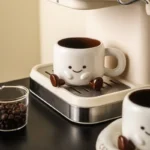 Creative Footprint Ceramic Coffee Cup & Saucer, Hot Sale Aesthetic Mug, Cute Drinkware for Living Room & Home – side