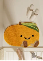 Creative Fruit-shaped Bath Mat Thickened Flocked Microfiber Bathroom Rug Non-slip Water-absorbent Quick-drying Foot Mat