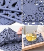 3pcs Silicone Placemats Square Heat Resistant Mats Placemat Kitchen Tableware Mat Hot Pots and Pans Coaster Kitchen