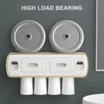 Magnetic Adsorption Inverted Toothbrush Holder 2 Automatic Toothpaste Squeezer Dispenser Storage Rack Bathroom Accessories