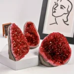 1PC Classic Red Geode Cluster - Perfect for Home and Office Decor, Unique Gift, Suitable for Halloween and Christmas – side