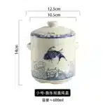 Ceramic Stew Pot Japan Plum Blossom Stew Bowl Double Lid Stewed Bird's Nest Steamed Egg Double Handle Egg Cup Kitchen
