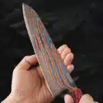 8-inch Damascus steel chef knife Sharp Timascus knife blade Titanium Cut Vegetable and Meat Stabilized Colored Wood Handle