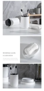 Nordic Ceramic Bathroom Lotion Bottle Press Hand Sanitizer Bottle Mouthwash Cup Toothbrush Holder Black Liquid Soap