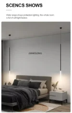 Modern Minimalist LED Longer Pendant Lights For Bedroom Bedside Reading Chandelier Lamps Living Room Bar Coffee Decor
