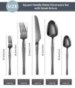 Goldoma stainless steel cutlery set with hammer pattern handles on a wooden table