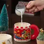 620ml Santa Claus Cup Cartoon Ceramic Coffee Cup Large Capacity Couple Water Mug Home Breakfast Oat Milk Mug Christmas Gift