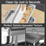 2/4/6Pack Chafing Dish Buffet Set Stainless Steel 8QT Food Servers and Warmers Fuel Holder for Party Catering Wedding - Image 10