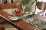 Table Runner Vintage Colored Jacquard Diamond Shaped Geometric Tassel Tea Flag Dining Flag Long Strip Thickened – in a cozy