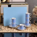 Crystal Swan Espresso Cup and Saucer Tea Set High Value Gift Box for Housewarming Present Luxury Tableware Cups and Mugs