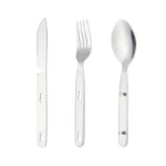 3Pcs Portable Stainless Steel Tableware Fold Knife Fork Spoon Utensil Set Travel Outdoor Dinnerware Camping Cooking Flatware