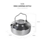 Stainless steel camping cookware set with pot, pan, and kettle on a campfire