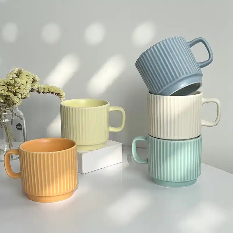 260ML European Style Ceramic Coffee Cups Saucer Set Retro Exquisite Afternoon Tea Ceramic Cup Breakfast Milk Mug And Saucer