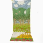 60x120cm，There are patterns，Bath towel, green tree, adult and children's household bath towel, thick, soft and absorbent