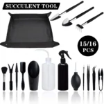 Garden Planter Kit 7-16PCS Succulent Plants Tools Set with Gardening Mat on wooden table