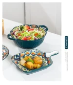 Retro Ceramic Dinner Plates Set Bohemia Style Food Plate Household Tableware Set Breakfast Plates Salad Soup Bowls Dinnerware - Image 37