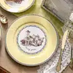 Nordic retro European tableware porcelain plates cups saucers pots high-end luxury sets creative home gifts – side view