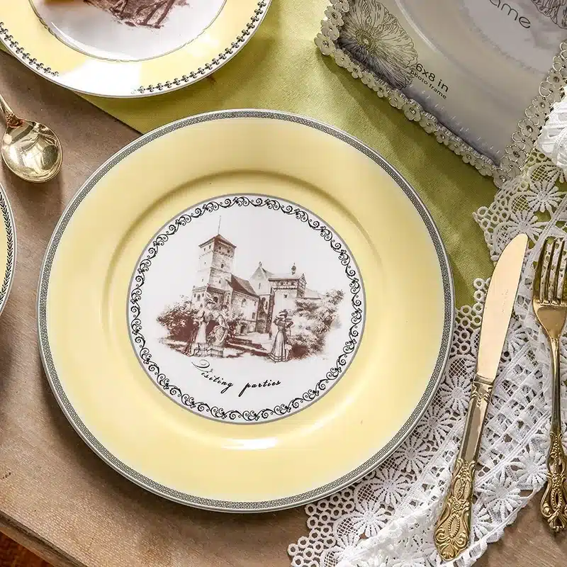 Nordic retro European tableware porcelain plates cups saucers pots high-end luxury sets creative home gifts
