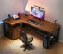 47 in Computer Desk with Drawer, Storage Cabinet Shelve, L Shape Home Office Reversible Study Table, Wood Executive Writing