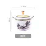 Nordic retro European tableware porcelain plates cups saucers pots high-end luxury sets creative home gifts – top view