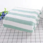 Hotel beauty salon quick-drying beach towel home soft absorbent face towel striped coral fleece bath towel – styled in a