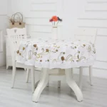 PVC Hotel Waterproof and Oil Proof Large Round Tablecloth Hotel Plastic Round Table Cloth Wash Free and Scald Proof Table