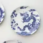 Chinese Painted Auspicious Animals Dessert Plates Vintage Blue and White Underglaze Ceramic Dinner Plate Afternoon Tea