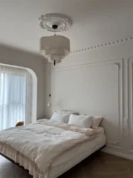 Nordic Minimalist Wabi Sabi Fabric Chandelier Living Dining Room Bedroom Pendant Light Home Indoor Lighting Hanging Lamp