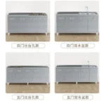 304 Stainless Steel Sideboard Kitchen Multi-door Cabinet Cupboard Dining Room Locke Kitchen Storage Adjustable Shelf Cabinet - Image 61