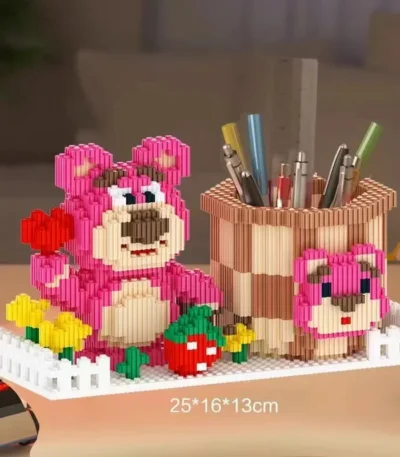 New StellaLou Lotso Pen Holder Building Blocks DIY Handmade Gifts for Children Desktop Ornaments