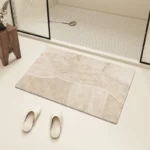 Bathroom Carpet Non-slip Strong Absorbent Floor Mats Home Decor Beige Stripes Bath Mat Toilet Entrance Area Rug Alfombra De