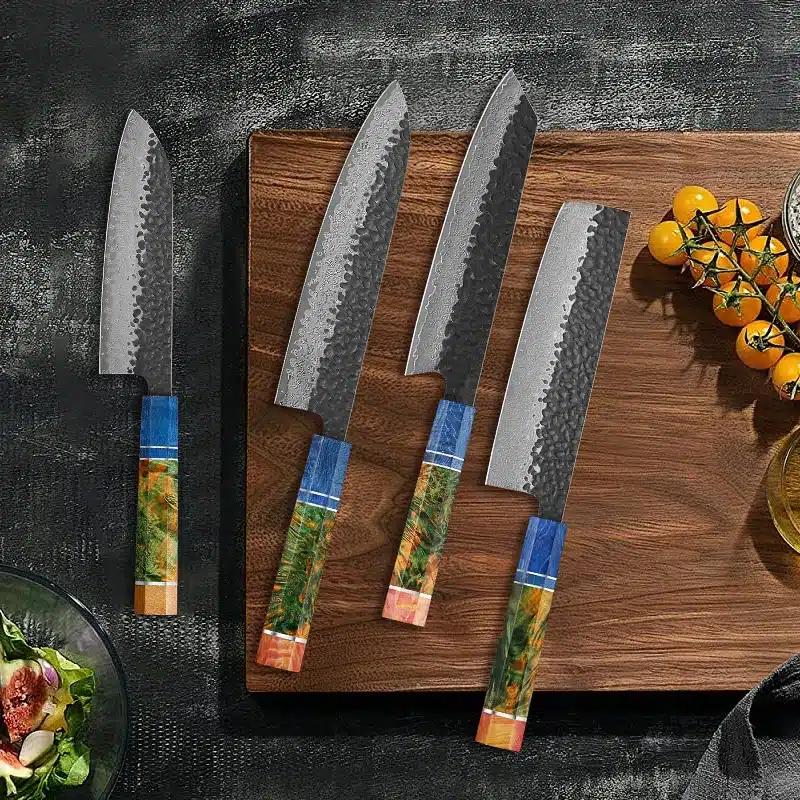 1-4 PCS Kitchen Knife set Damascus Steel Japanese chef Knife Santoku Knife Nakiri Knife kiritsuke knife Stable wood Handle