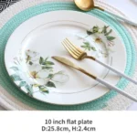 Bone China Dinnerware, Household Ceramic Rice Bowl, Deep Dishes, Soup Pots, Steak Flat Plate, Delicate Floral Tableware