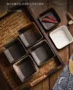 Shallow Square Ceramic Sauce Bowl Colors Soy Vinegar Dish Meals Plate Japanese Table Tableware Hot Pot Barbecue Sushi Dishes