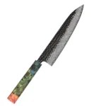 Damascus Steel Japanese Kitchen Knife, PRO Chef Knife, Handmade – in a cozy room setting