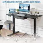 JHK Ergonomic Electric Standing Desk Height Adjustable Computer Desk Large Work PC Table Home Office Writing Gaming Desks