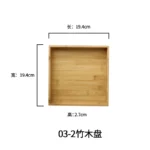 Elegant bamboo serving tray with Japanese-style square design, perfect for serving tea or fruit