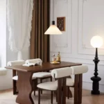 Solid wood oval dining table for 4, modern industrial style - Goldoma