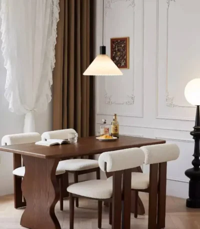 Solid wood oval dining table for 4, modern industrial style - Goldoma