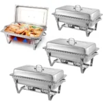2/4/6Pack Chafing Dish Buffet Set Stainless Steel 8QT Food Servers and Warmers Fuel Holder for Party Catering Wedding - Image 15