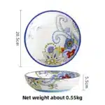 Hand Painted Ceramic Plate Creative Irregular Steak Dish Western Dinnerware Home Decor – close-up detail