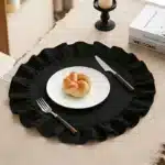 4PCS Cloth Napkins Round Placemat 100% Cotton Vintage Wedding Table Decoration Reusable for Kitchen Dinning Christmas Table